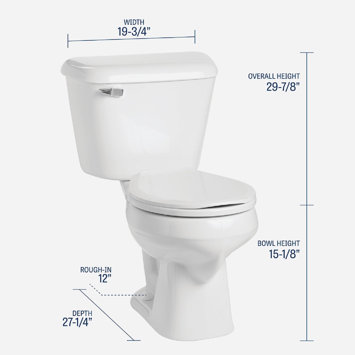 Mansfield Pro-Fit 1 White Round Bowl 1.6 GPF Complete Toilet Image 2