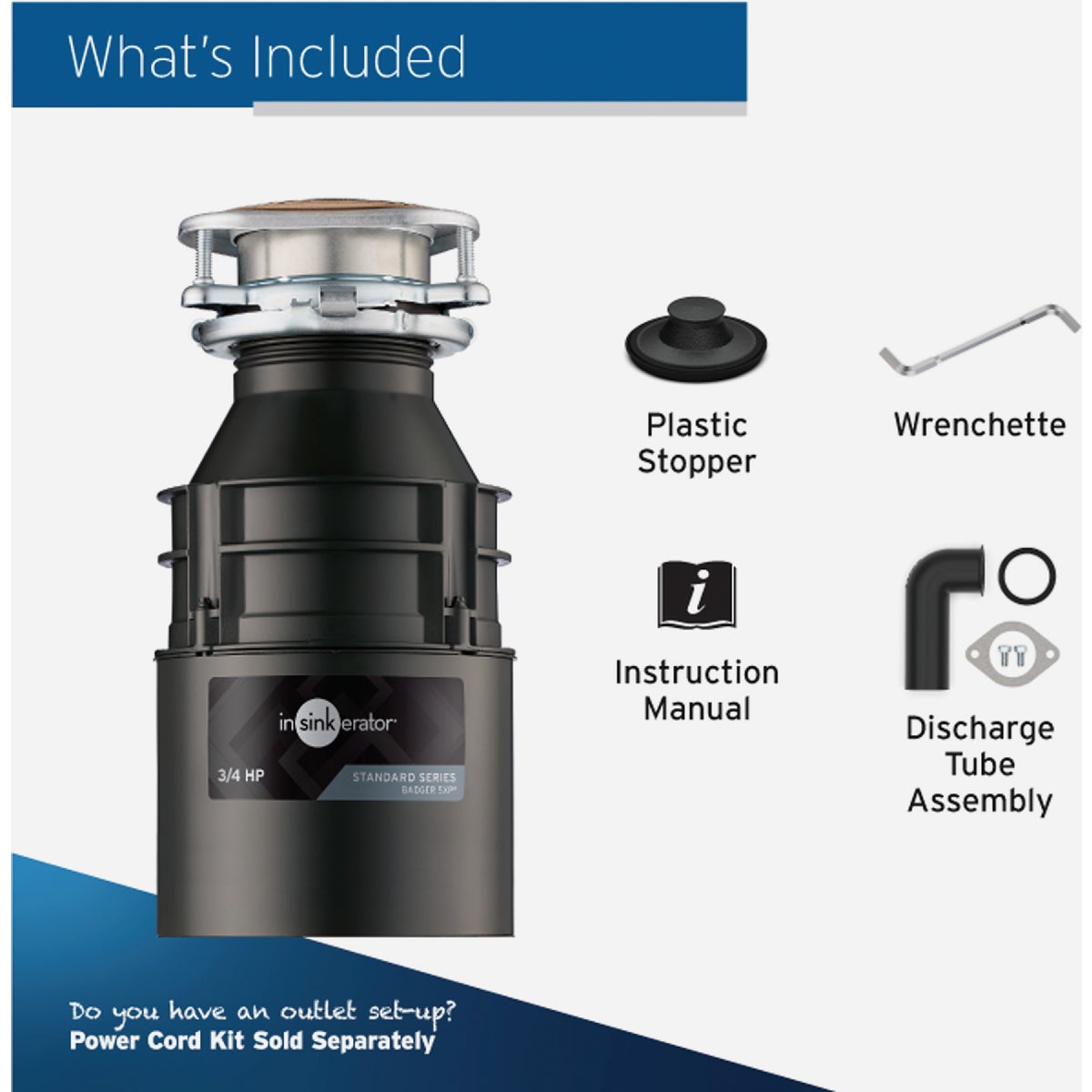 Insinkerator Badger 5XP 3/4 HP Dura-Drive Garbage Disposer, 4 Year Warranty Image 5