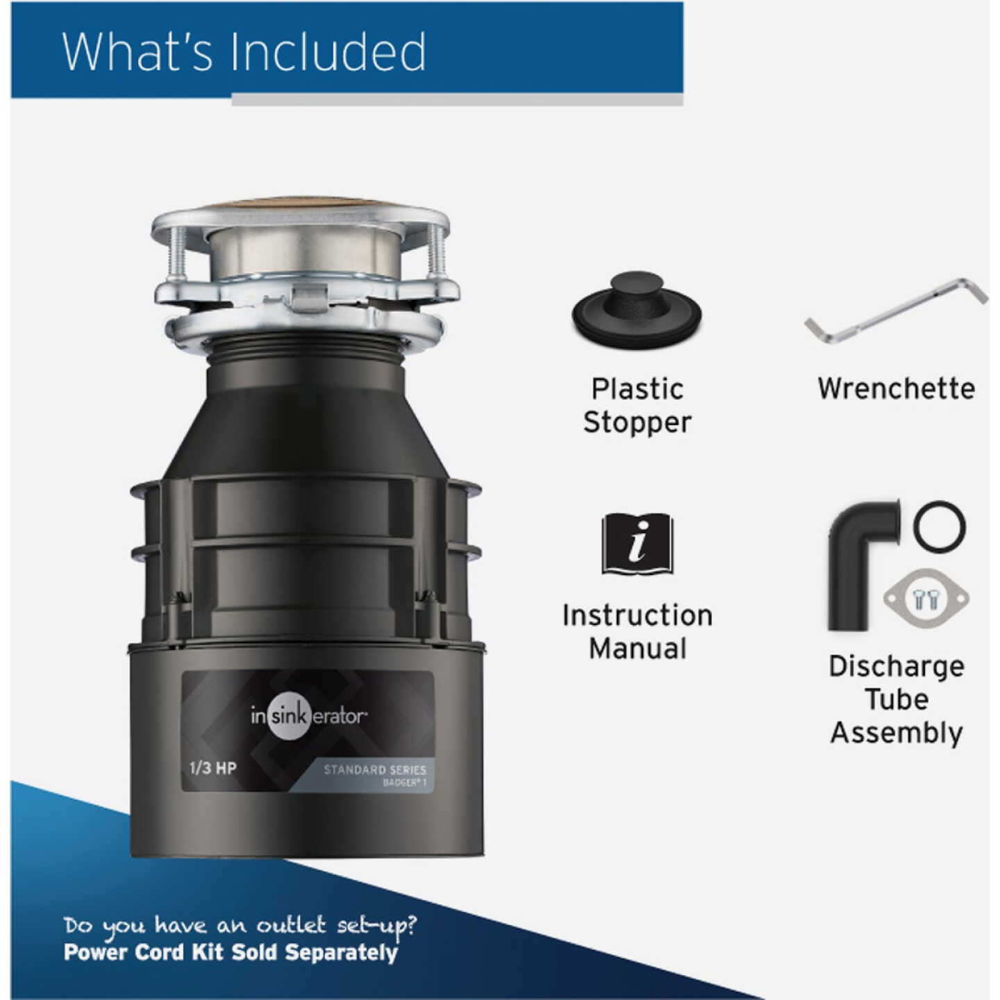 Insinkerator Badger 1/3 HP Garbage Disposer, 1 Year Warranty Image 6