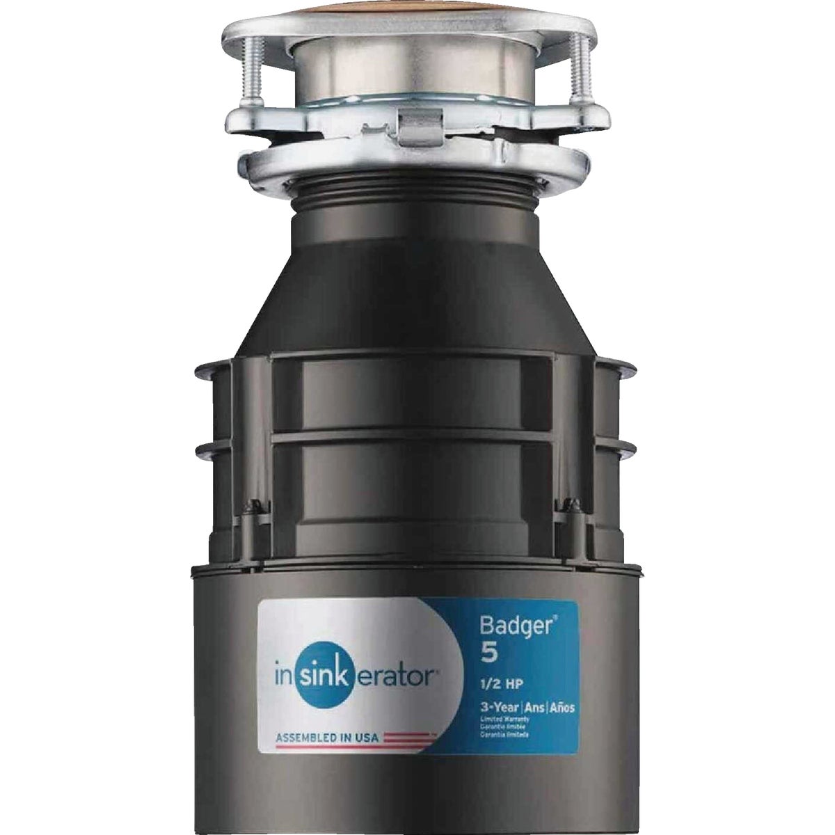 Insinkerator Badger 1/2 HP Garbage Disposer, 3 Year Warranty