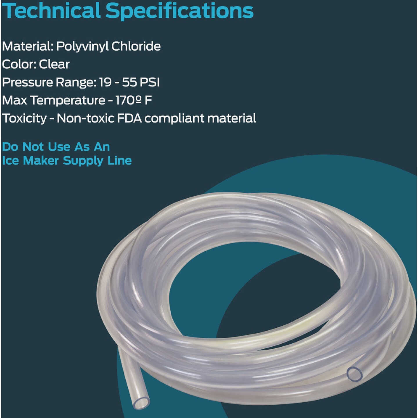 Eastman EZ-Flo 25 Ft. Clear Vinyl Tubing 1/4 In. ID x 1-5/8 In. OD Image 2