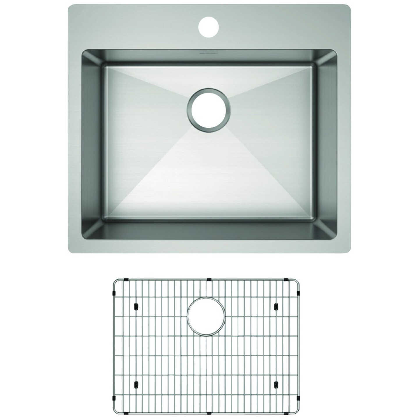 Elkay Crosstown 18 Ga. Stainless Steel 25 In. x 22 In. x 9 In. Single Bowl Dual Mount Kitchen Sink Kit Image 1