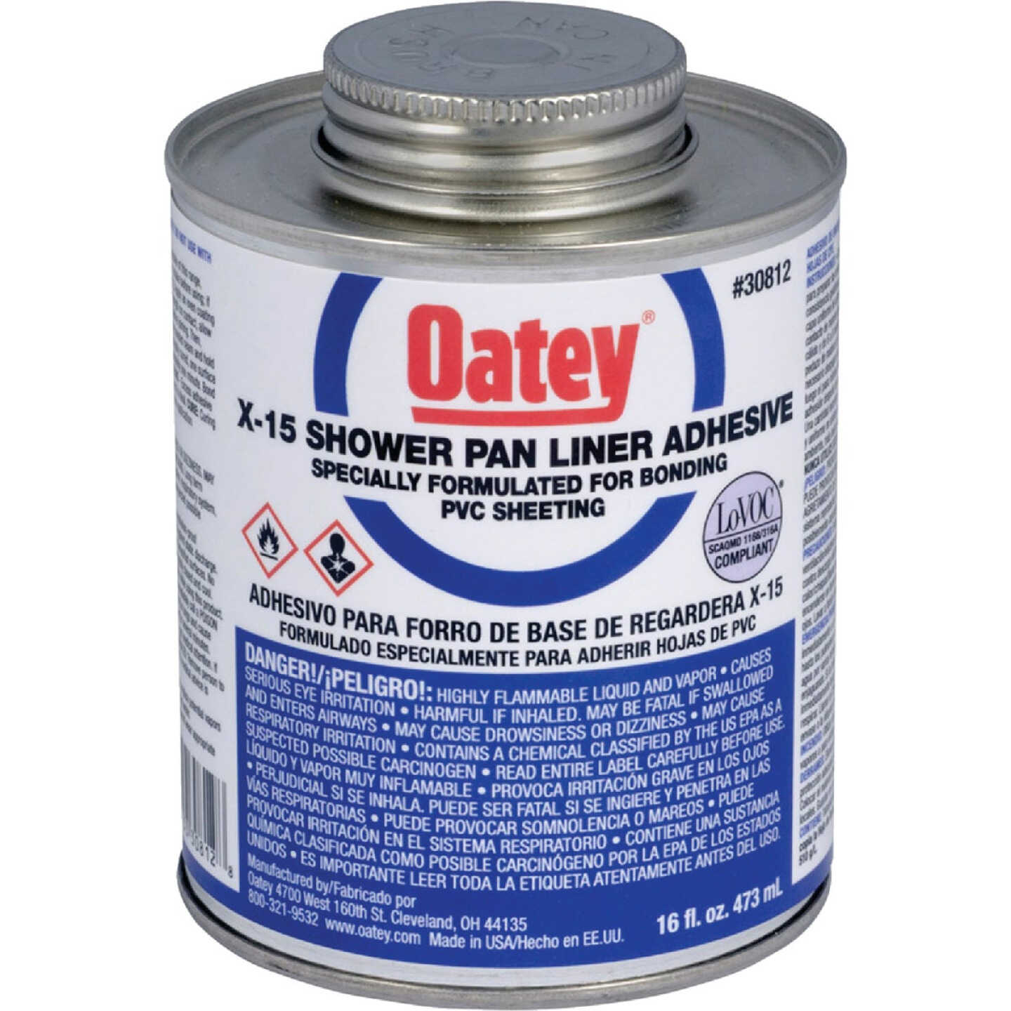 Oatey 16 Oz. X-15 Shower Pan Liner Adhesive PVC Cement Image 1