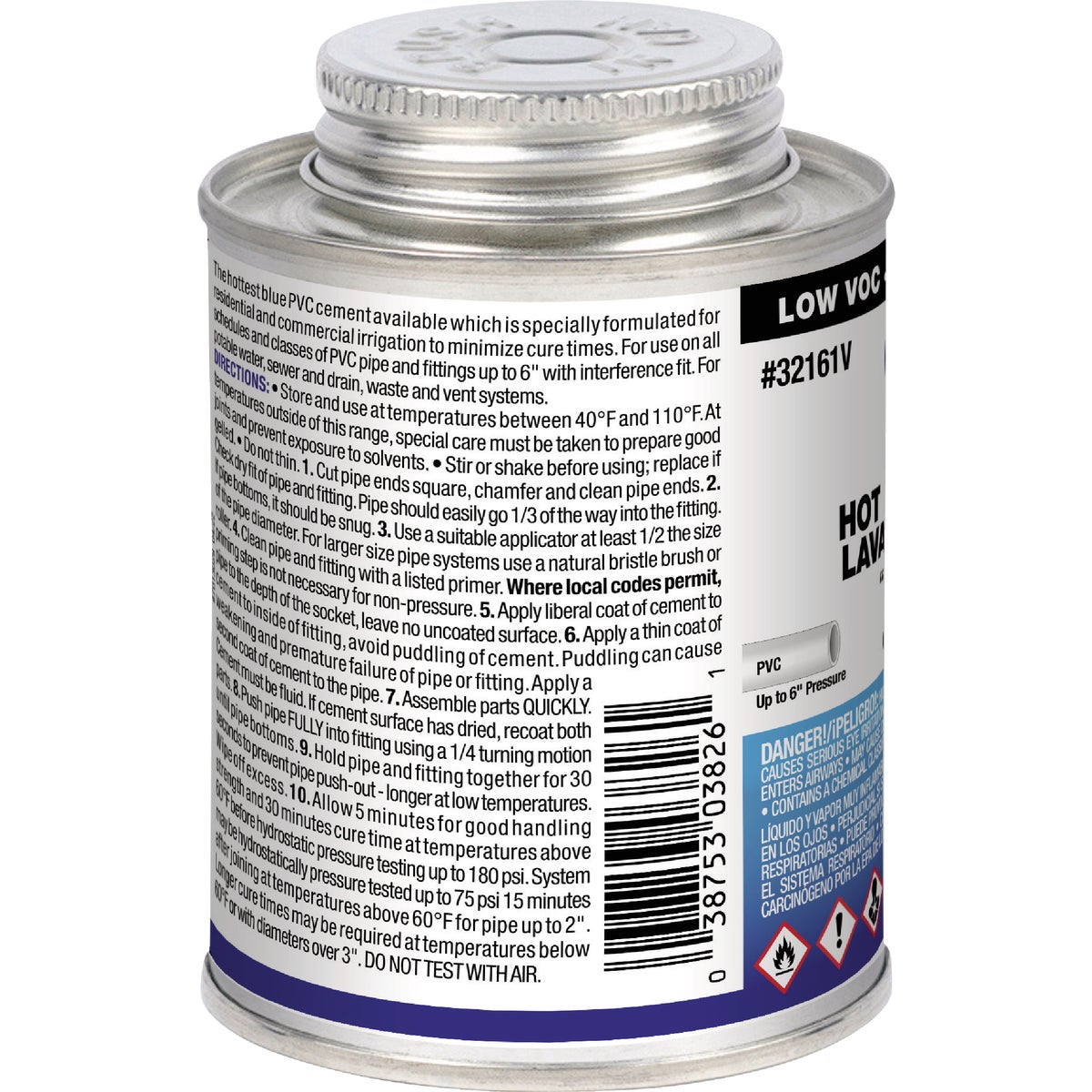 Oatey 8 Oz. Low Voc Medium Bodied Blue Lava PVC Cement Image 3