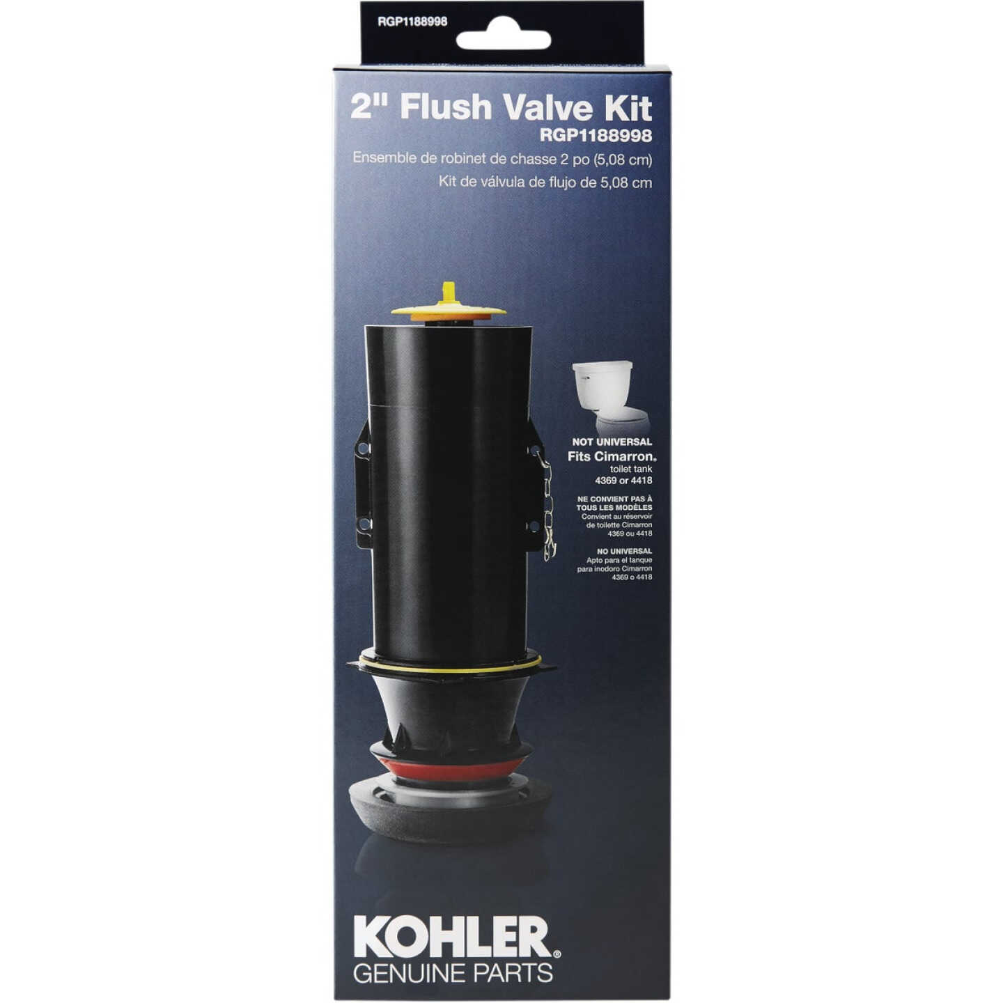 Kohler 2 In. Toilet Canister Flush Valve Repair Kit for Cimarron K-4418/K-4369 Toilets Image 1