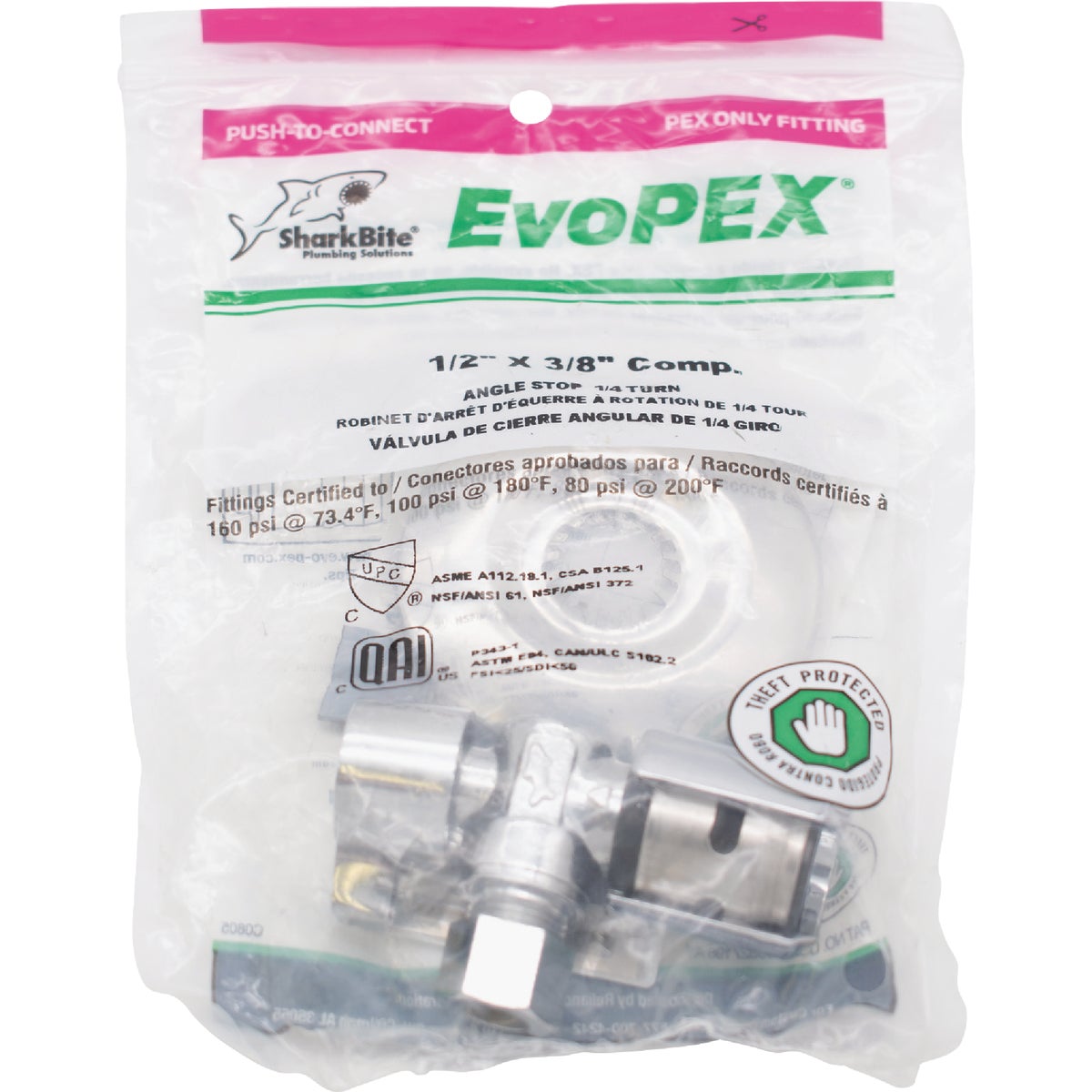 SharkBite EvoPex 1/2 In. x 3/8 In. Push-to-Connect Plastic Angle Valve Image 2