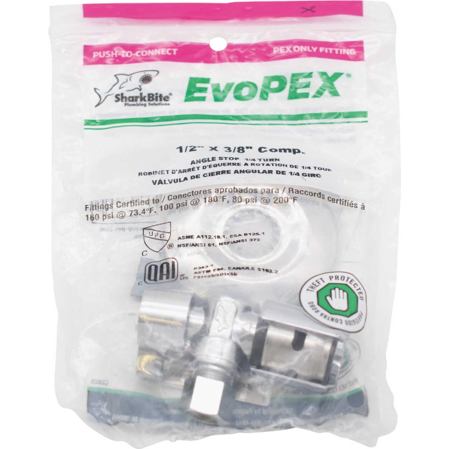 SharkBite EvoPex 1/2 In. x 3/8 In. Push-to-Connect Plastic Angle Valve Image 2
