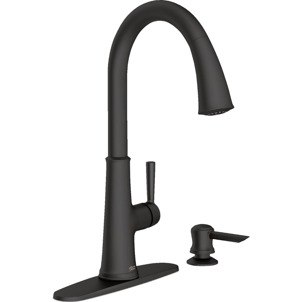 American Standard Maven 1-Handle Lever Pull-Down Kitchen Faucet with Soap Dispenser, Matte Black