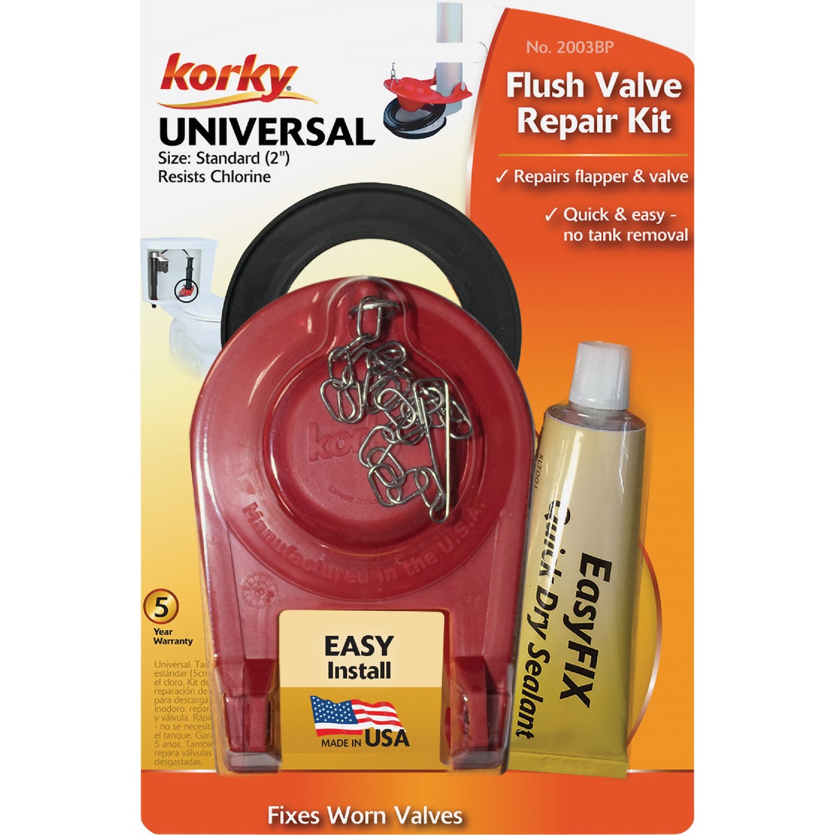 Korky EasyFix Universal Flush Valve Repair Kit with 2 In. Adjustable Flapper Image 4