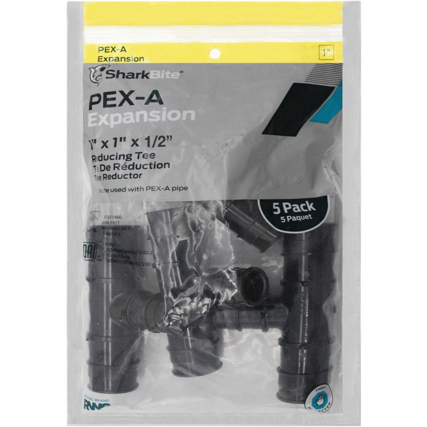 SharkBite 1 In. x 1 In. x 1/2 In. Poly Reducing PEX-A Tee (5-Pack) Image 2