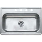 Compass Manufacturing 33 In. x 22 In. x 9.5 In. Single Bowl Top Mount Kitchen Sink Image 1