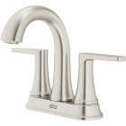 American Standard Becklow Brushed Nickel 2-Handle Lever 4 In. Centerset Hi-Arc Bathroom Faucet with Push Drain Image 7