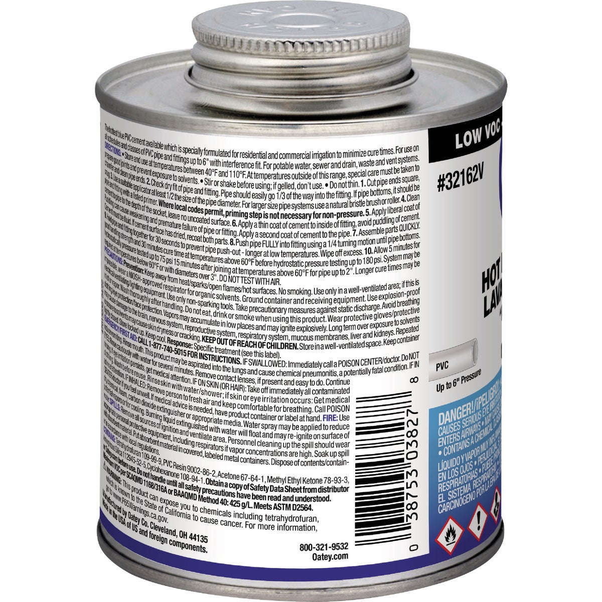 Oatey 16 Oz. Low Voc Medium Bodied Blue Lava PVC Cement Image 3