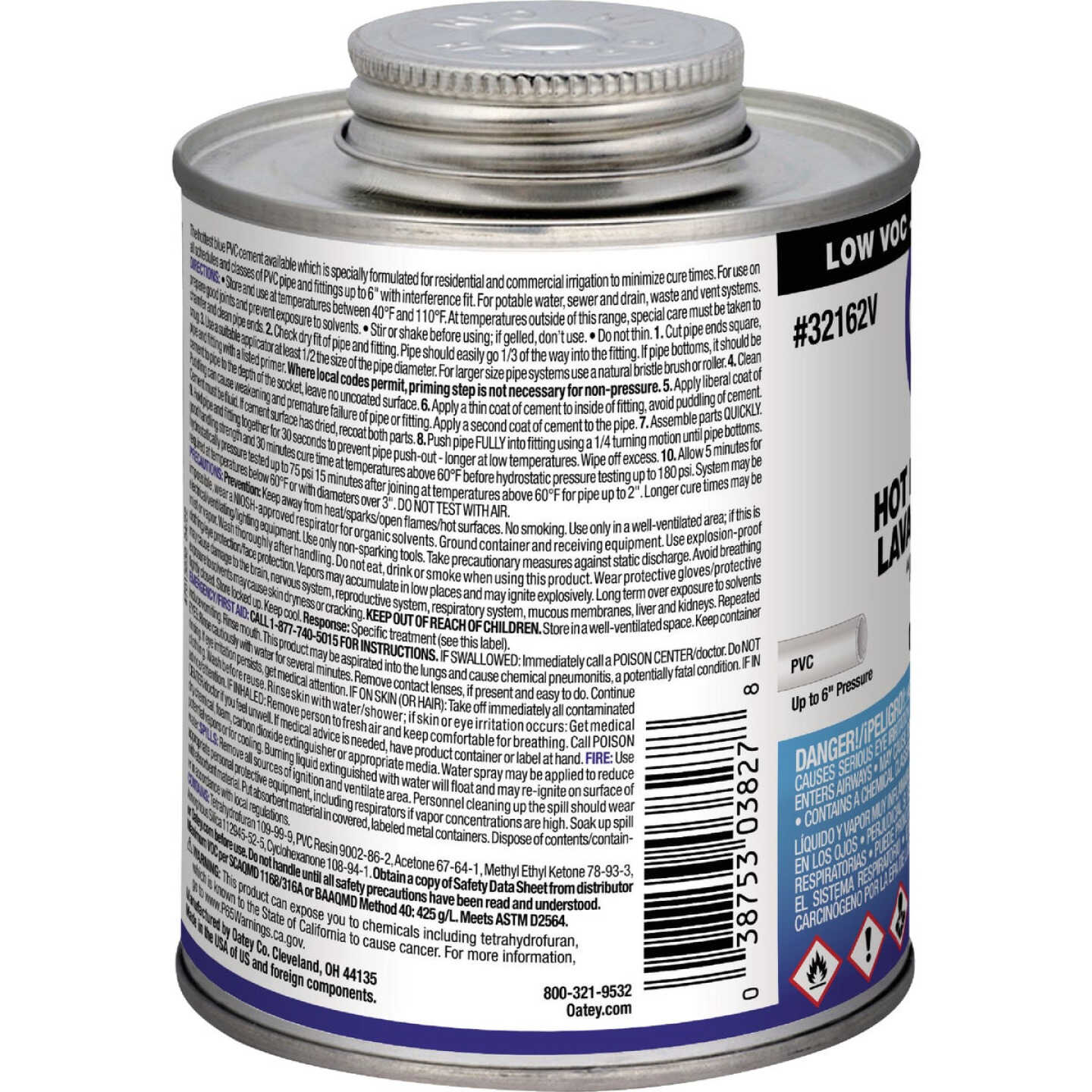 Oatey 16 Oz. Low Voc Medium Bodied Blue Lava PVC Cement Image 3