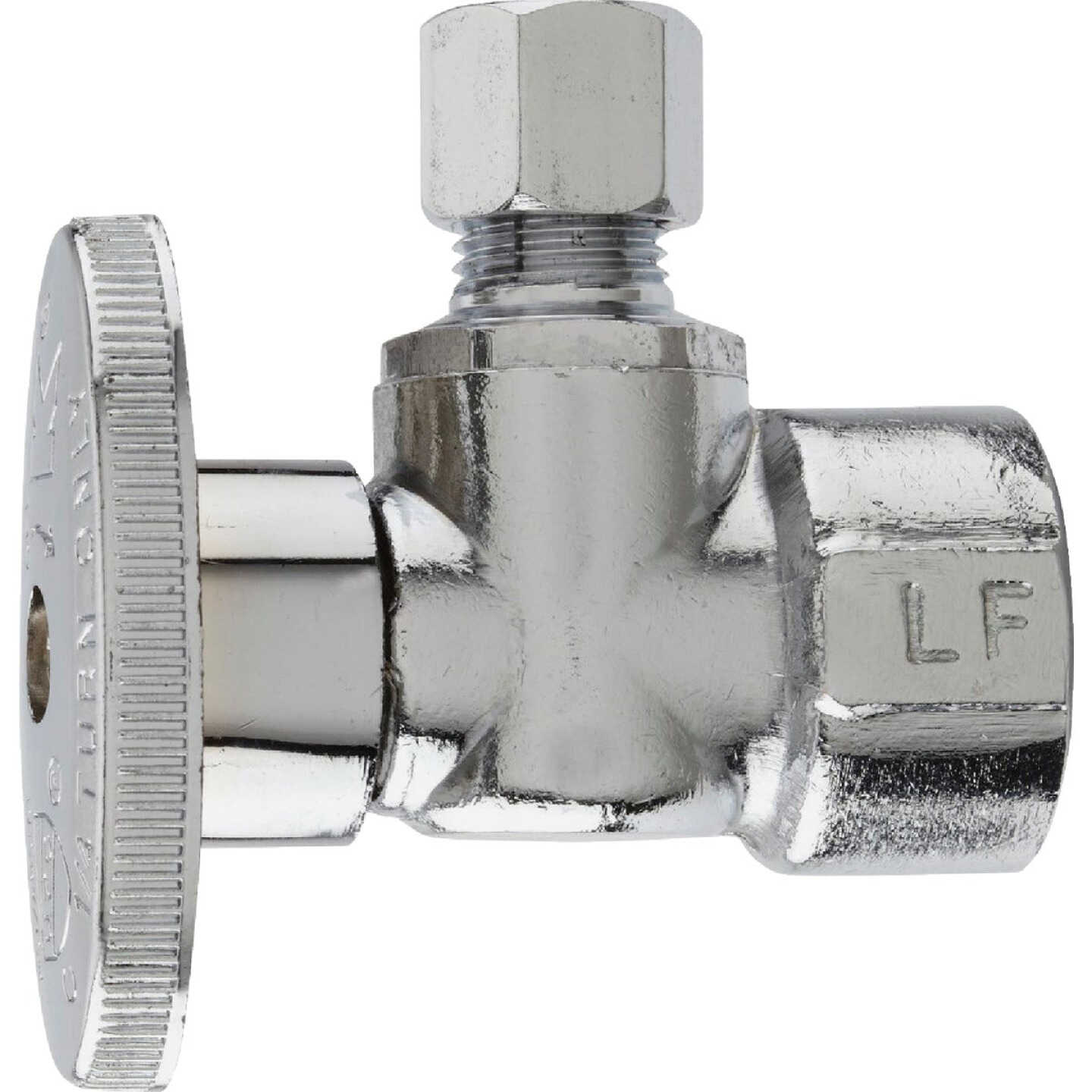 Do it Best 1/2 In. FIP x 1/4 In. OD Chrome-Plated Brass Quarter Turn Angle Valve Image 2