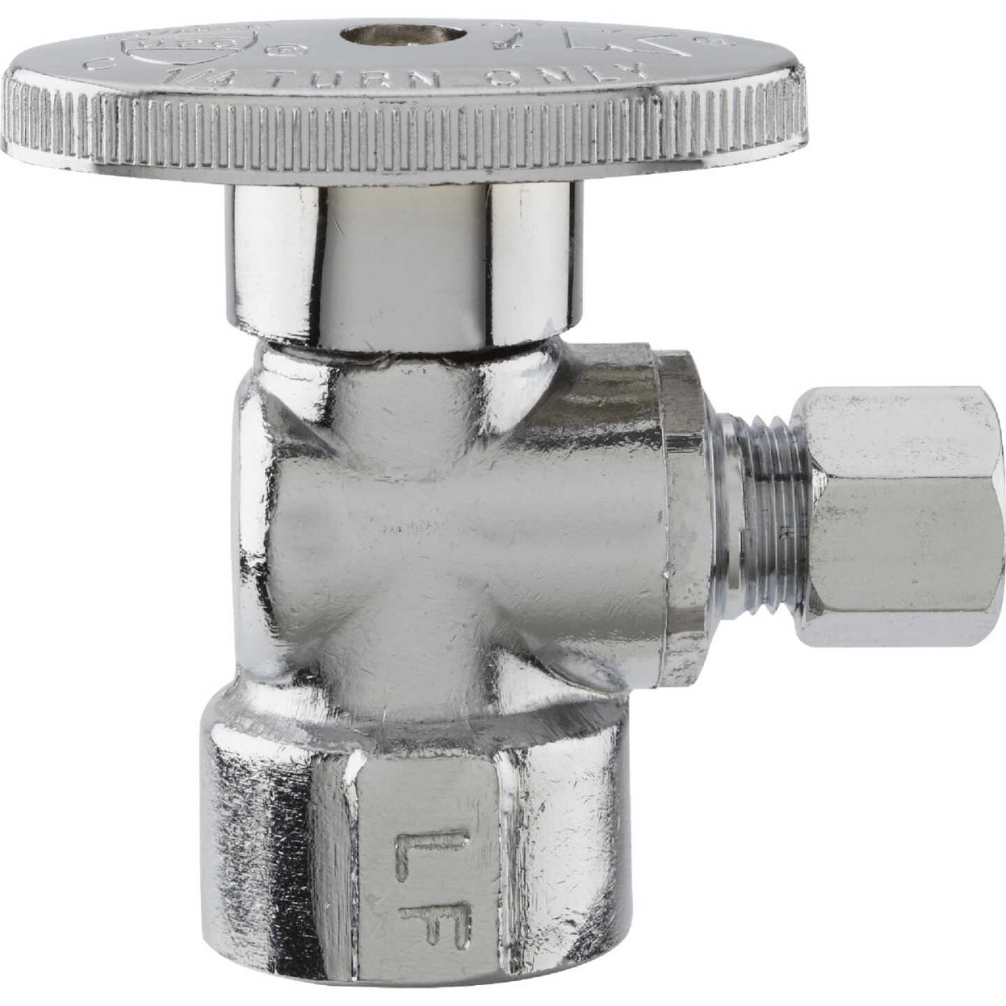 Do it Best 1/2 In. FIP x 1/4 In. OD Chrome-Plated Brass Quarter Turn Angle Valve Image 3