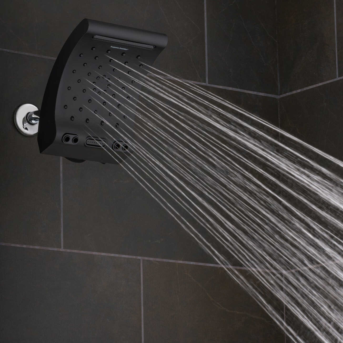 Oxygenics Evolution 5-Spray 1.8 GPM Rain Showerhead, Matte Black Image 5