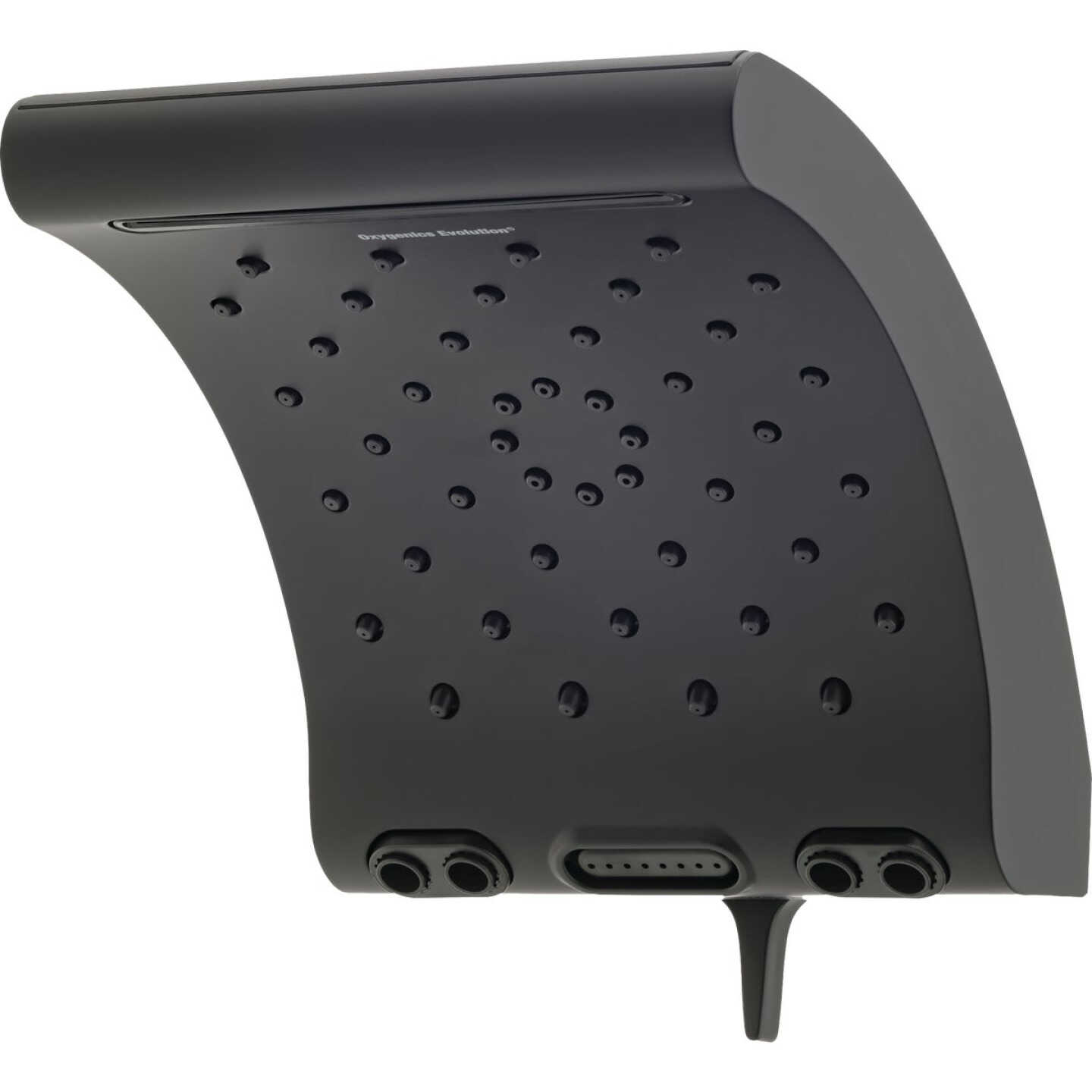 Oxygenics Evolution 5-Spray 1.8 GPM Rain Showerhead, Matte Black Image 1