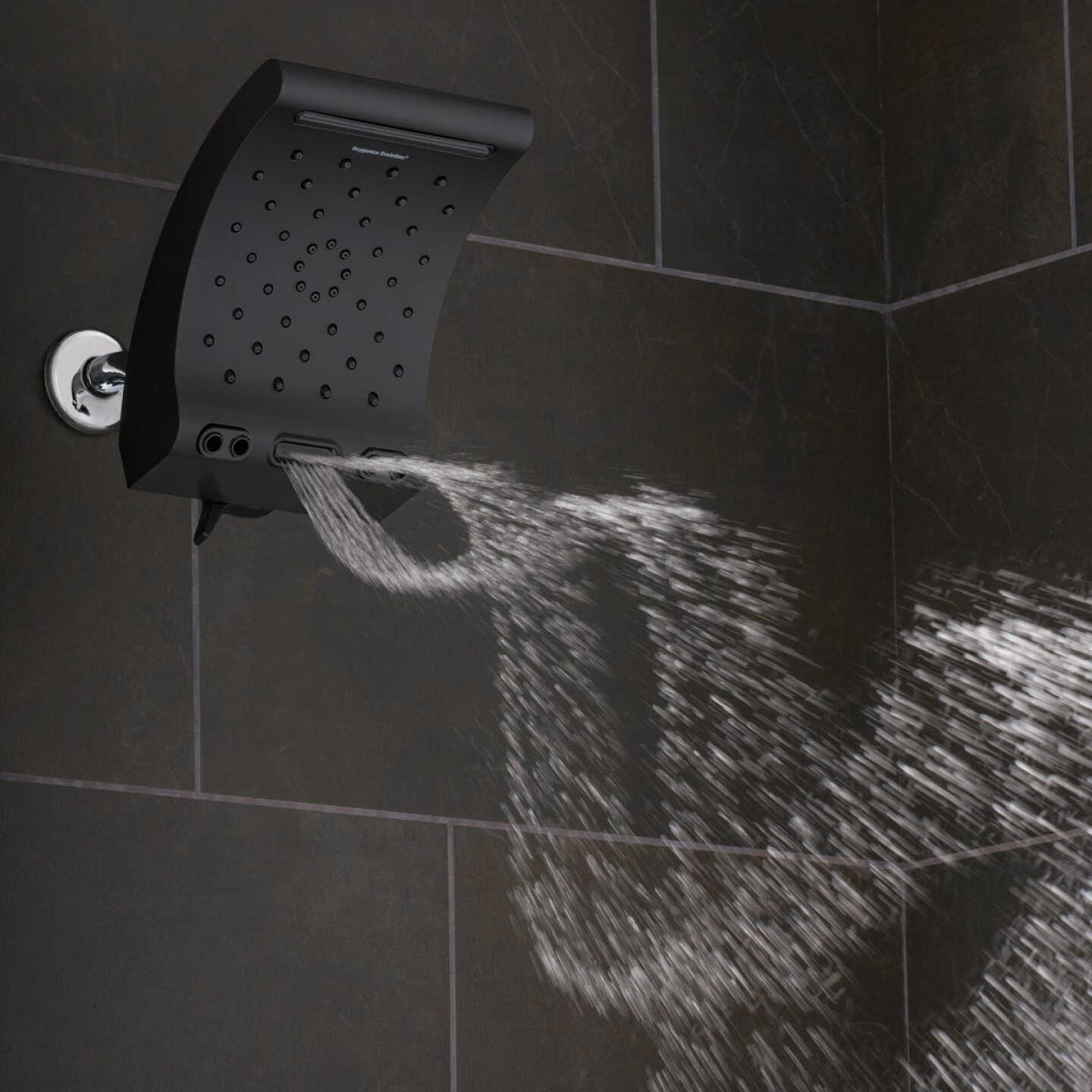 Oxygenics Evolution 5-Spray 1.8 GPM Rain Showerhead, Matte Black Image 3