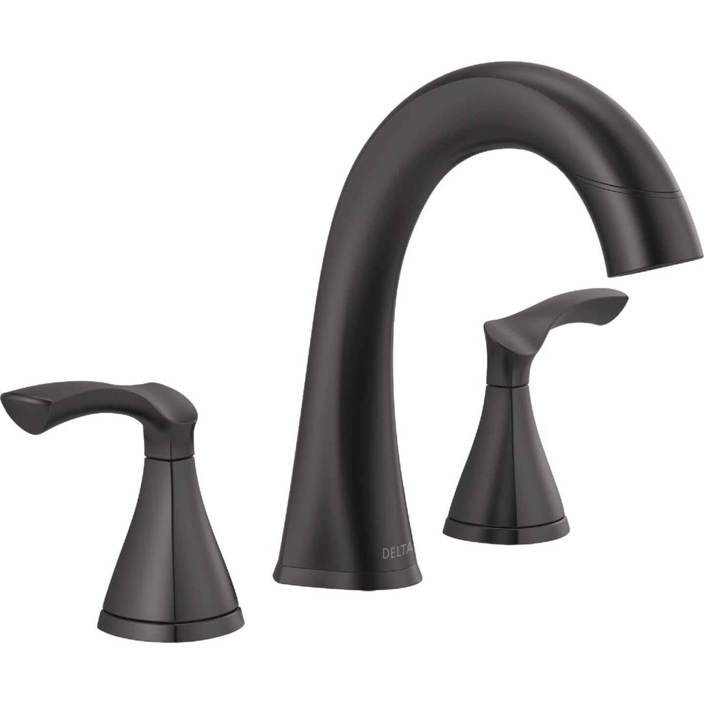 Delta Sandover Matte Black 2-Handle Widespread Pull-Down Bathroom Faucet Image 1