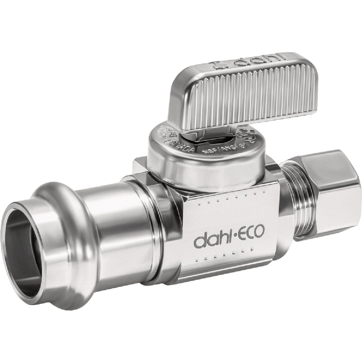 dahl 1/2 In. Female Press x 3/8 In. OD Comp Straight Plated Supply Stop