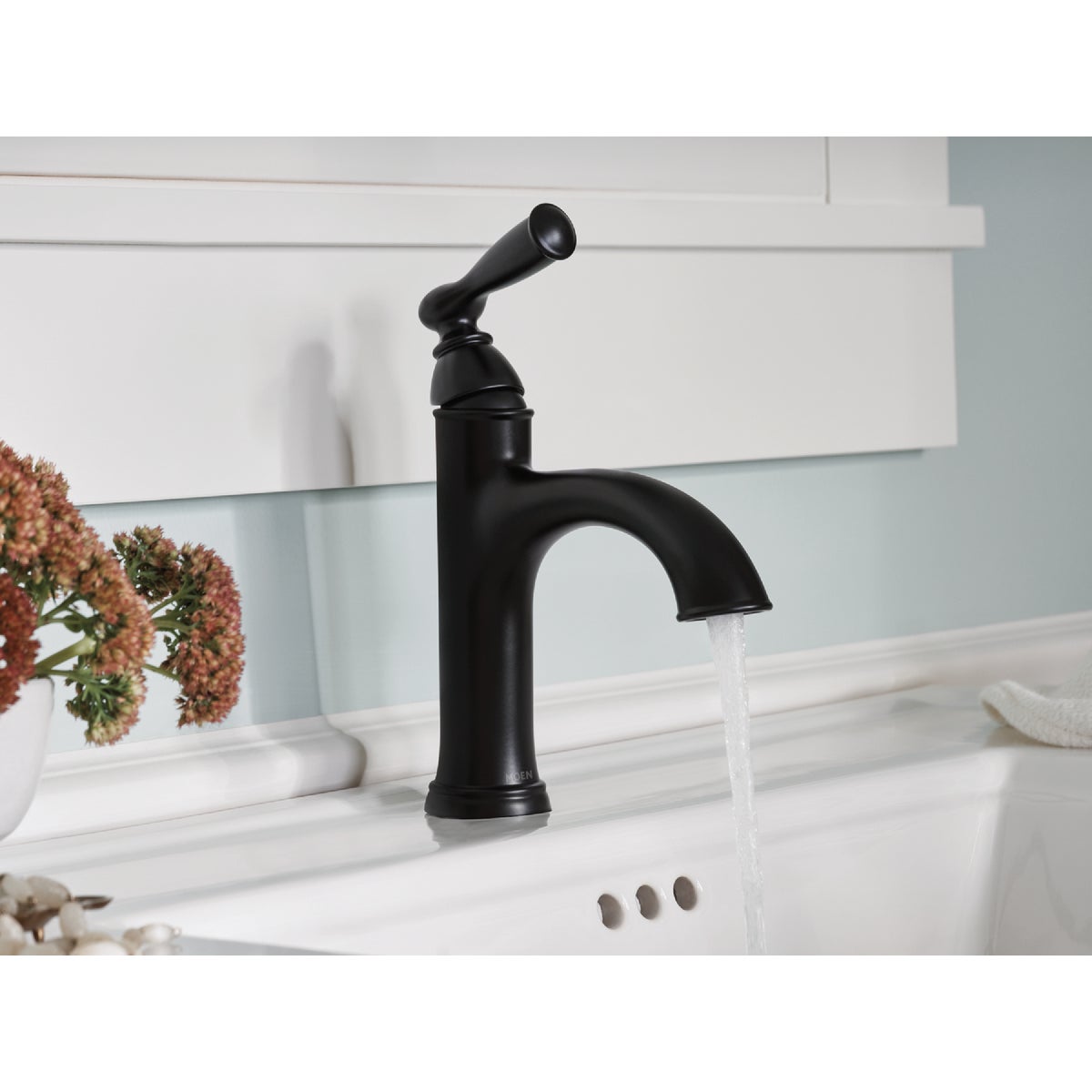 Moen Banbury 1-Handle Lever Centerset Bathroom Faucet, Matte Black Image 3