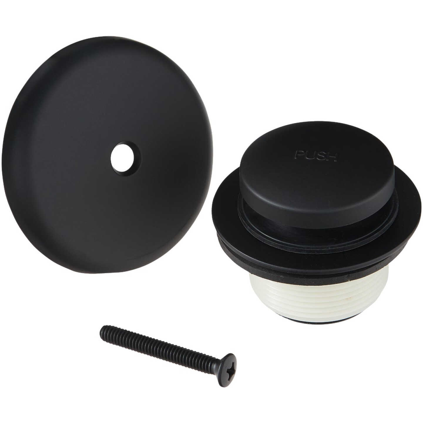 Do it Best Matte Black Tip Toe Bath Drain Trim Kit Image 1