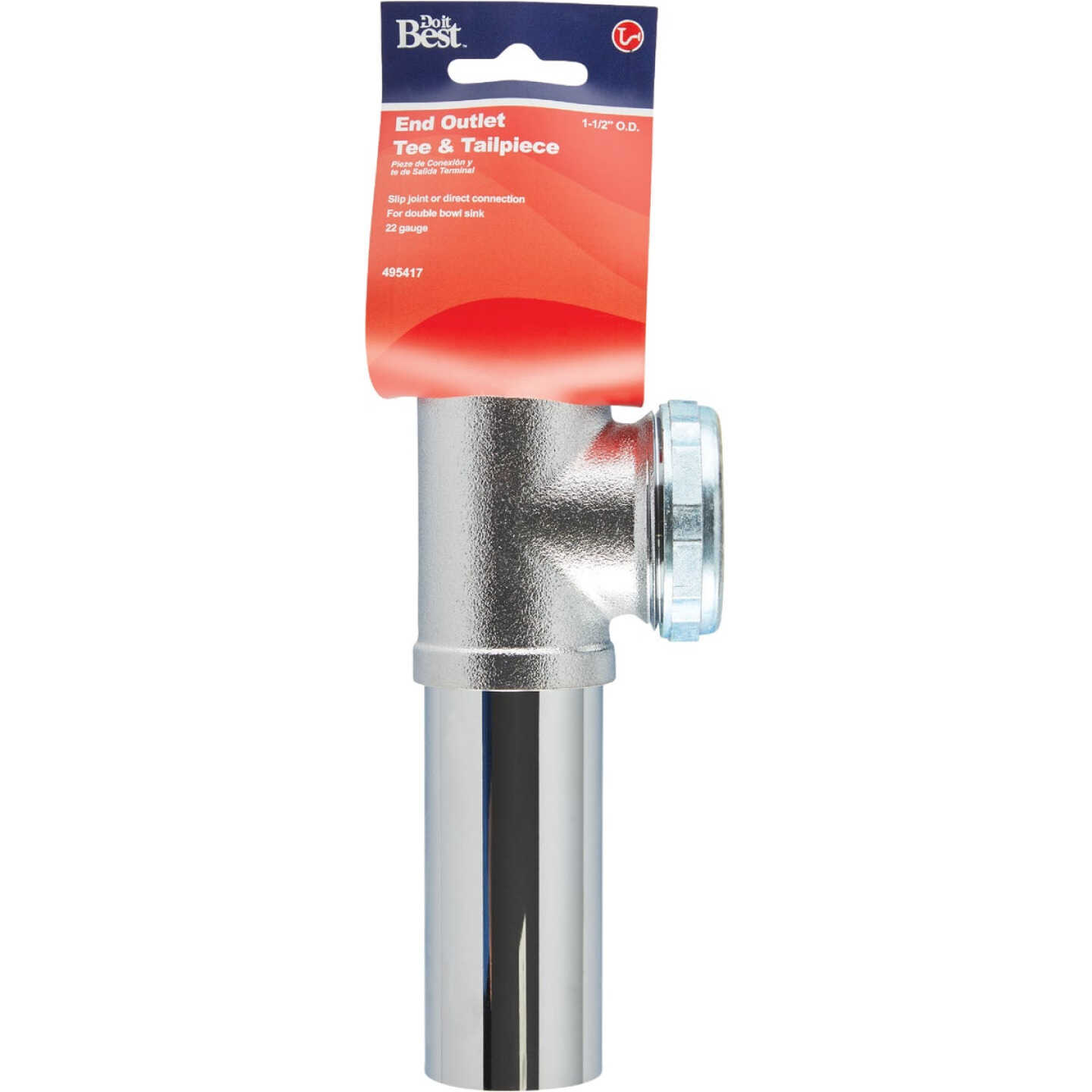 Do it Best 1-1/2 In. Chrome Plated End Outlet Tee Image 2