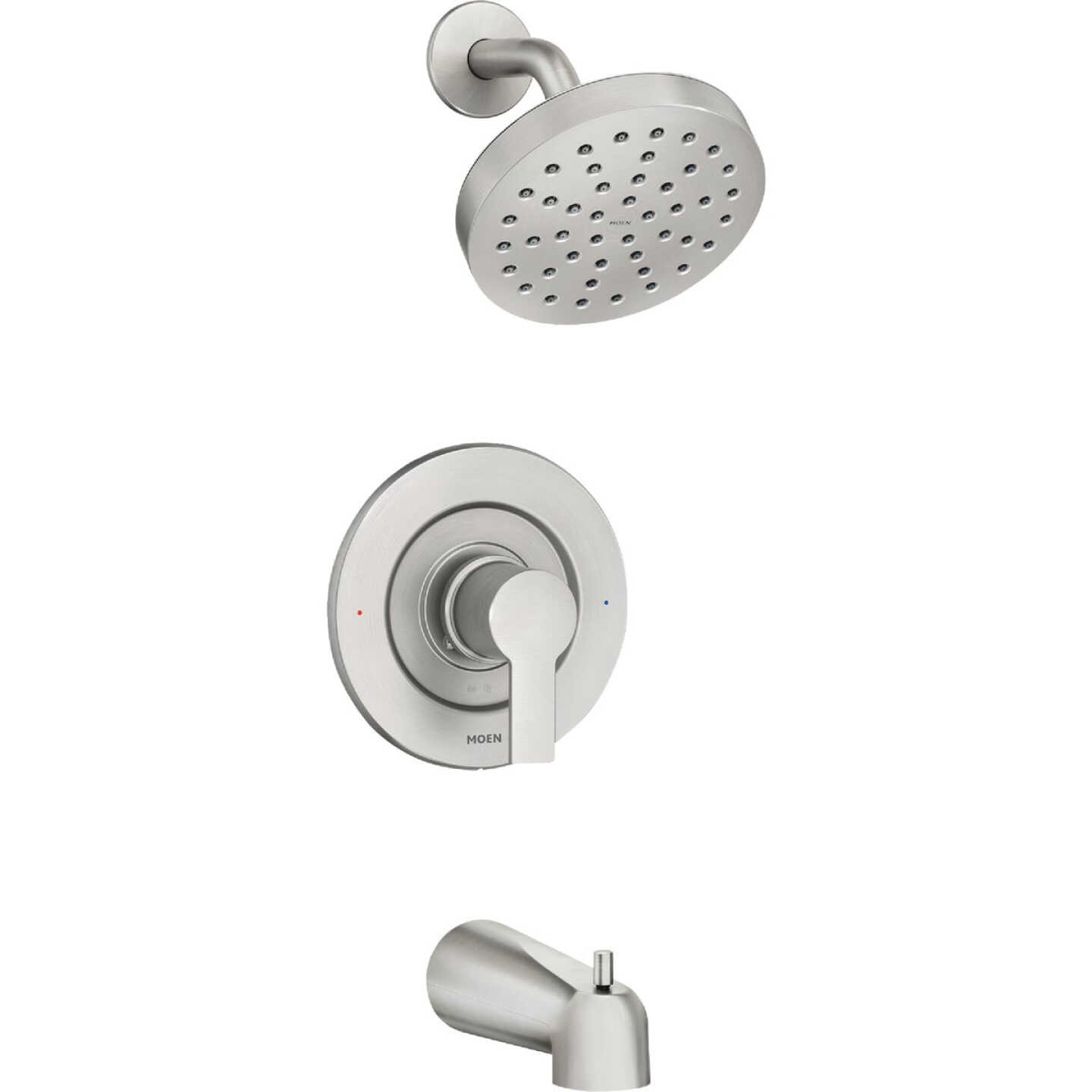 Moen Rinza Posi-Temp 1-Handle Lever Tub & Shower Faucet, Spot Resist Brushed Nickel Image 1
