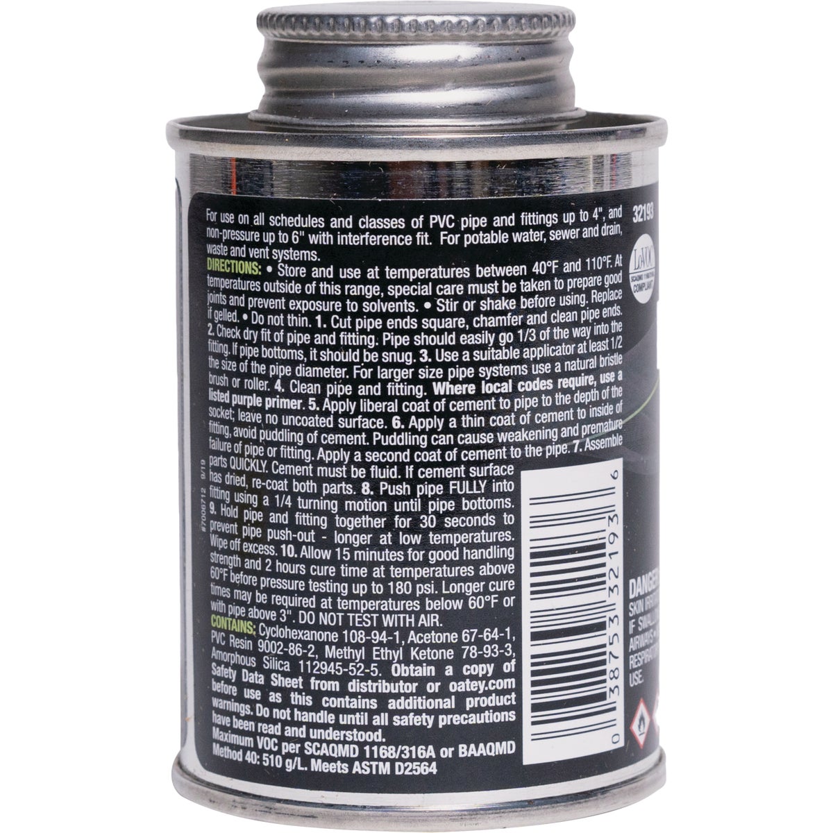 Oatey FUSION 4 Oz. Single-Step Medium Bodied Clear Priming PVC Cement Image 2