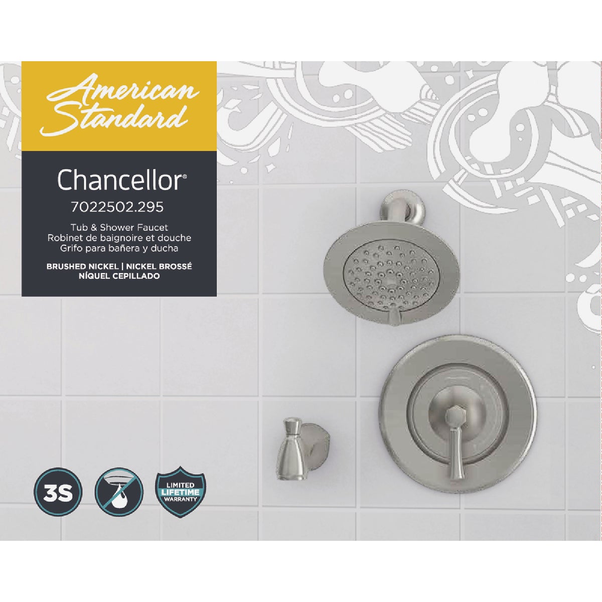 American Standard Chancellor Brushed Nickel Single-Handle Lever Tub & Shower Faucet Image 4