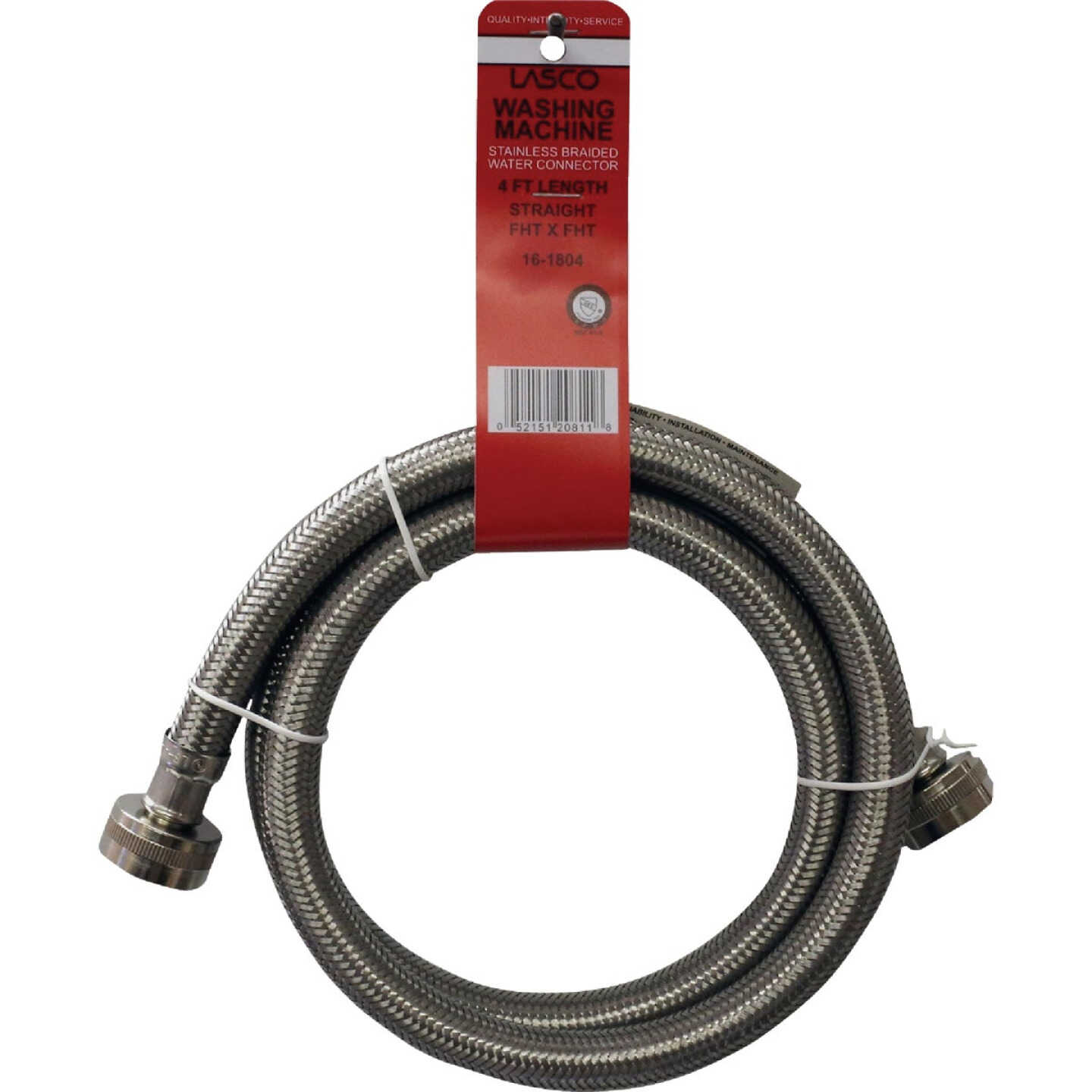 Lasco 3/4 In. x 5 Ft. Stainless Steel Washing Machine Hose Image 2