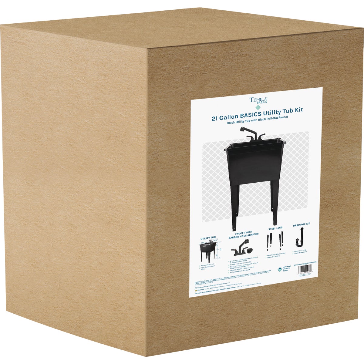 Tehila 21 Gal. Black Utility Sink Image 2