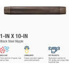 Southland 1 In. x 10 In. Black Steel Schedule 40 Nipple Image 4