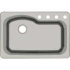 Compass Manufacturing 33 In. x 22 In. x 9 In. Single Bowl Stainless Steel Top Mount Offset Kitchen Sink Image 1