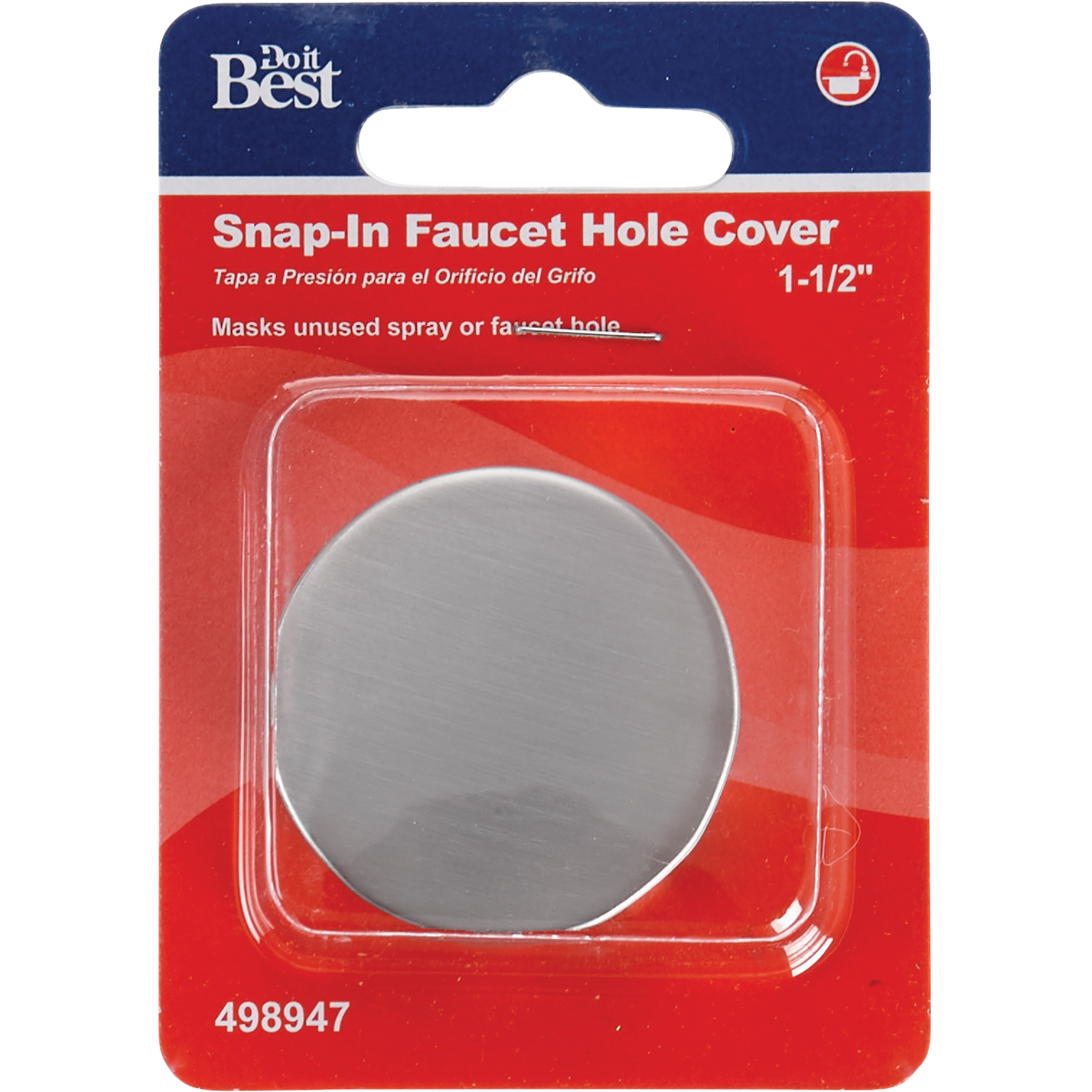 Do it Snap-In 1-1/2 In. Stainless Steel Snap-In Faucet Hole Cover Image 2