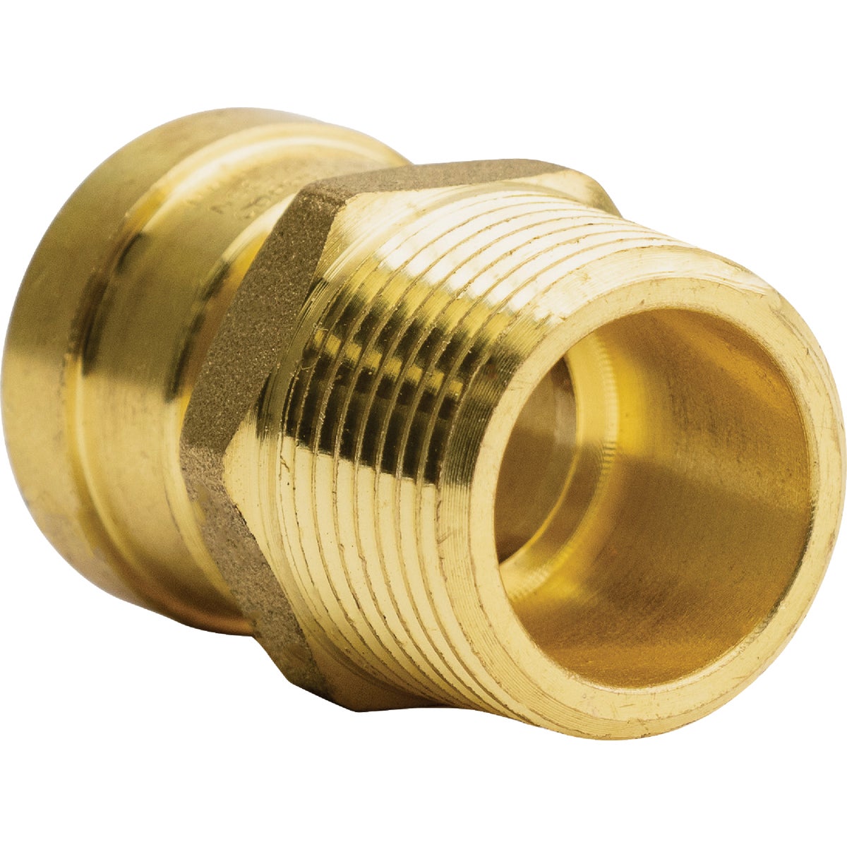 QuickFitting 1/2 In. Push-to-Connect x 3/4 In. MNPT Brass Reducing Male Adapter