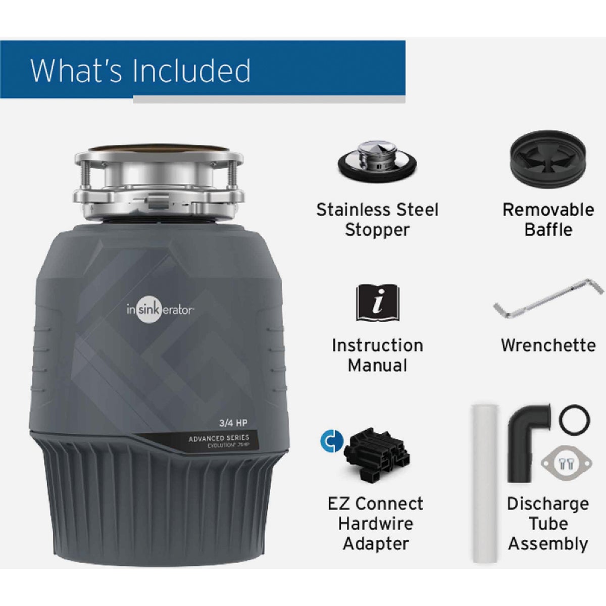 Insinkerator Evolution 3/4 HP Garbage Disposer, 9 Year Warranty Image 6