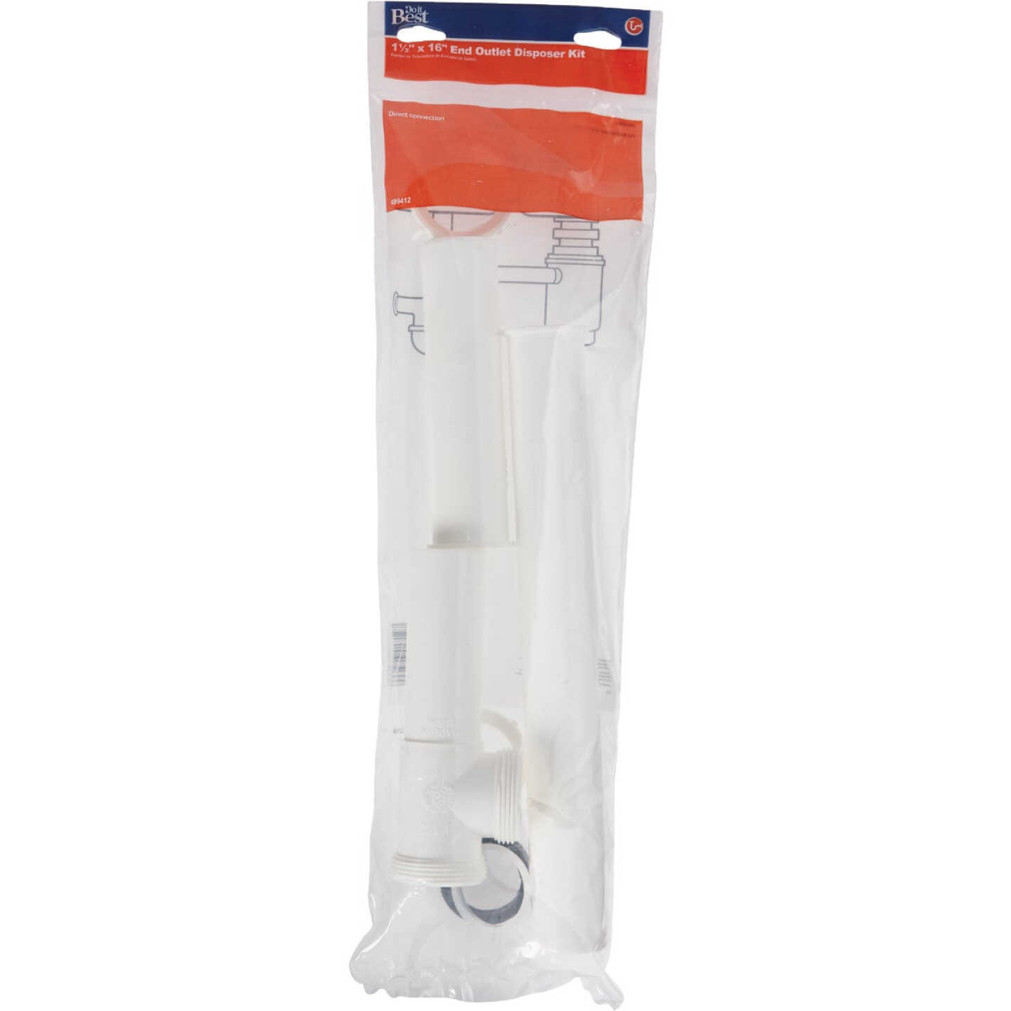 Do it Best 1-1/2 In. x 16 In. White Polypropylene Disposer Drain Kit Image 2