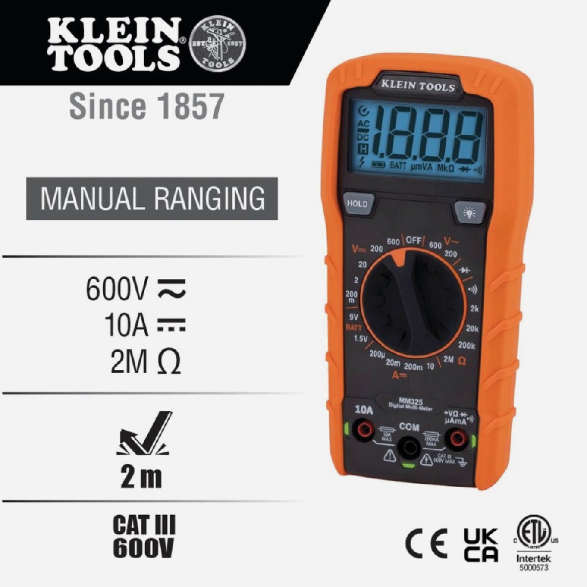 Klein 600V Manual Ranging Digital Multimeter Image 3