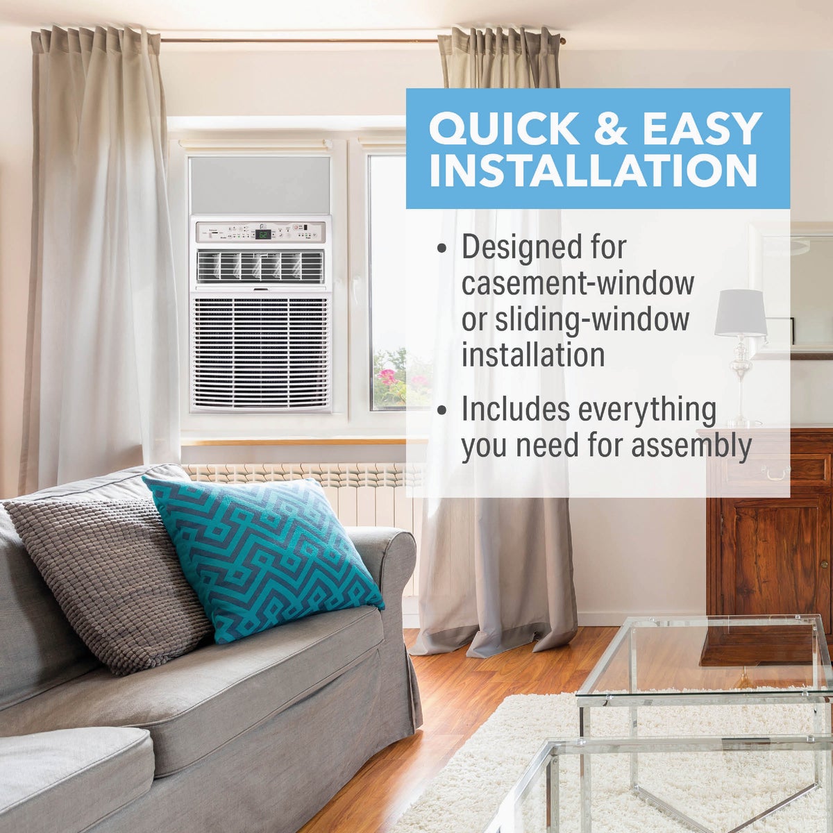Perfect Aire 10,000 BTU 450 Sq. Ft. Slider Or Casement Window Air Conditioner with Remote Control Image 2