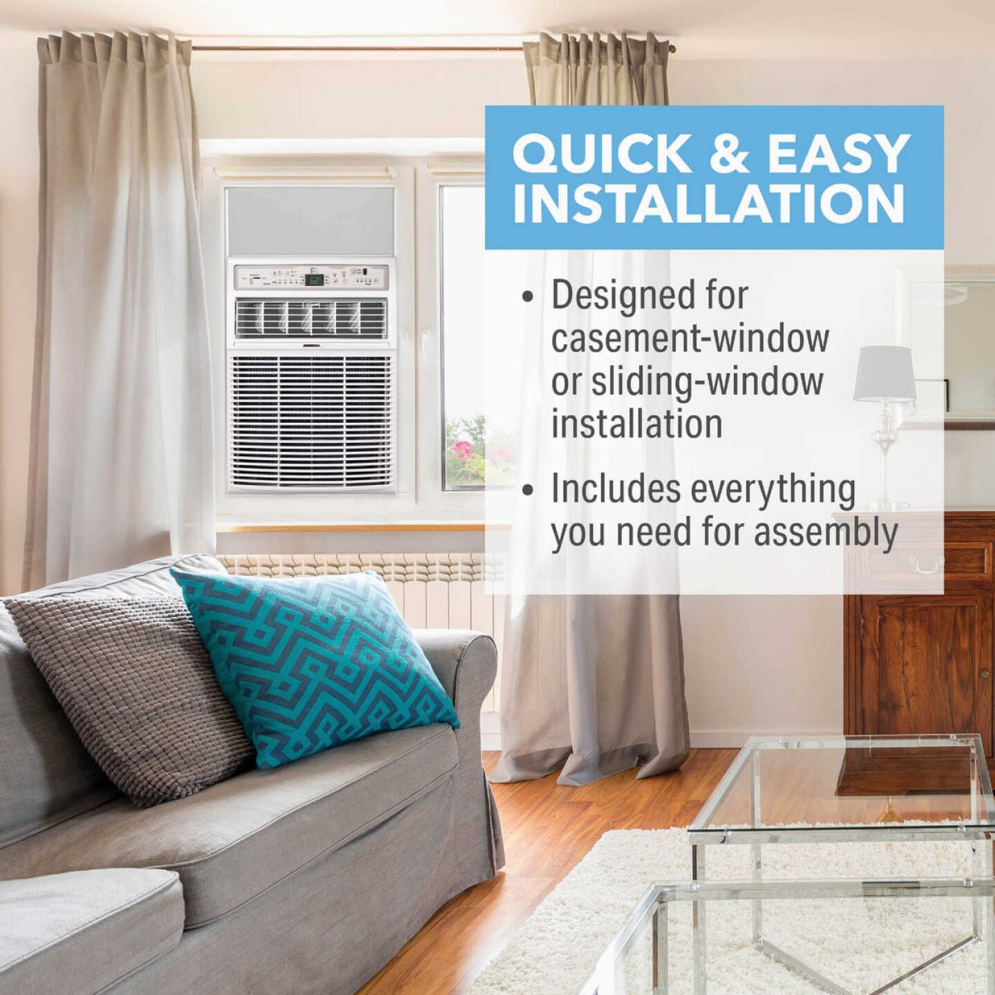 Perfect Aire 10,000 BTU 450 Sq. Ft. Slider Or Casement Window Air Conditioner with Remote Control Image 2