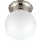 Canarm 6 In. Brushed Nickel Incandescent Flush Mount Ceiling Light Fixture Image 1
