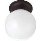 Canarm 6 In. Oil Rubbed Bronze Incandescent Flush Mount Ceiling Light Fixture Image 1