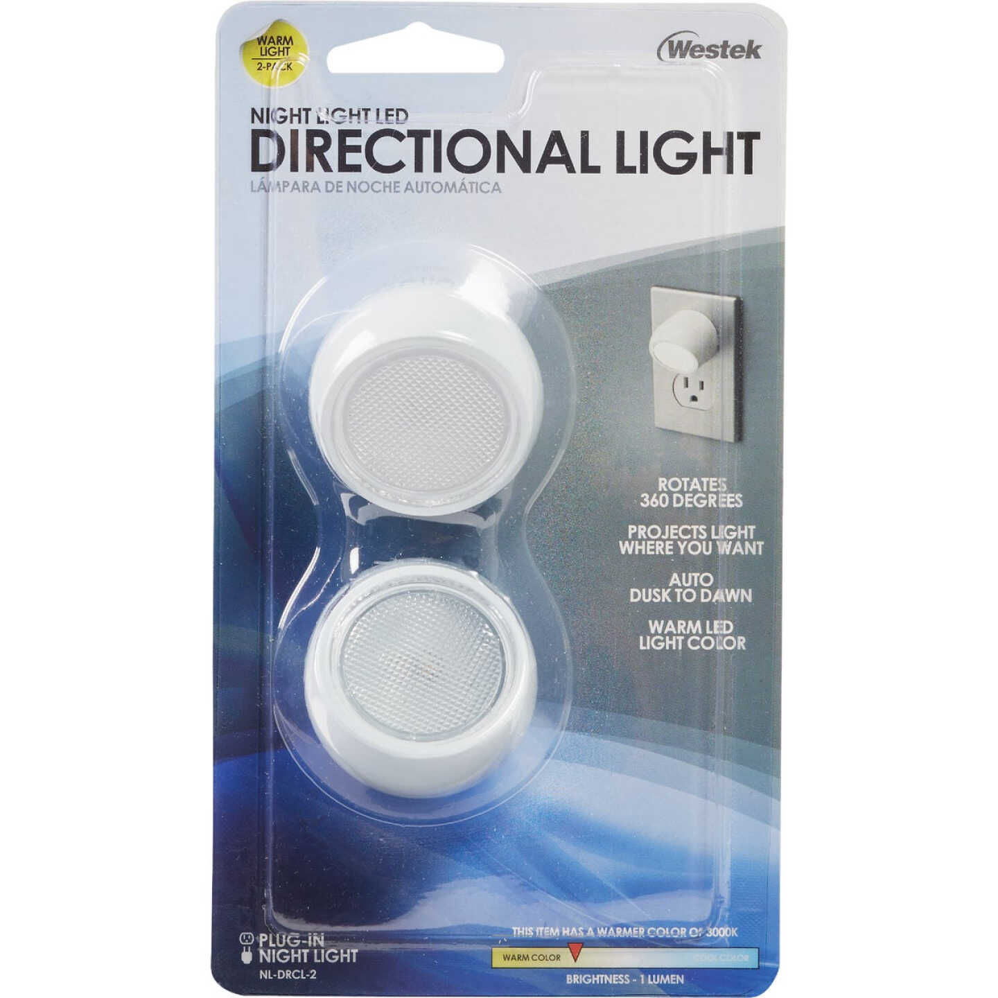 Westek White Dusk To Dawn Directional LED Night Light Image 2