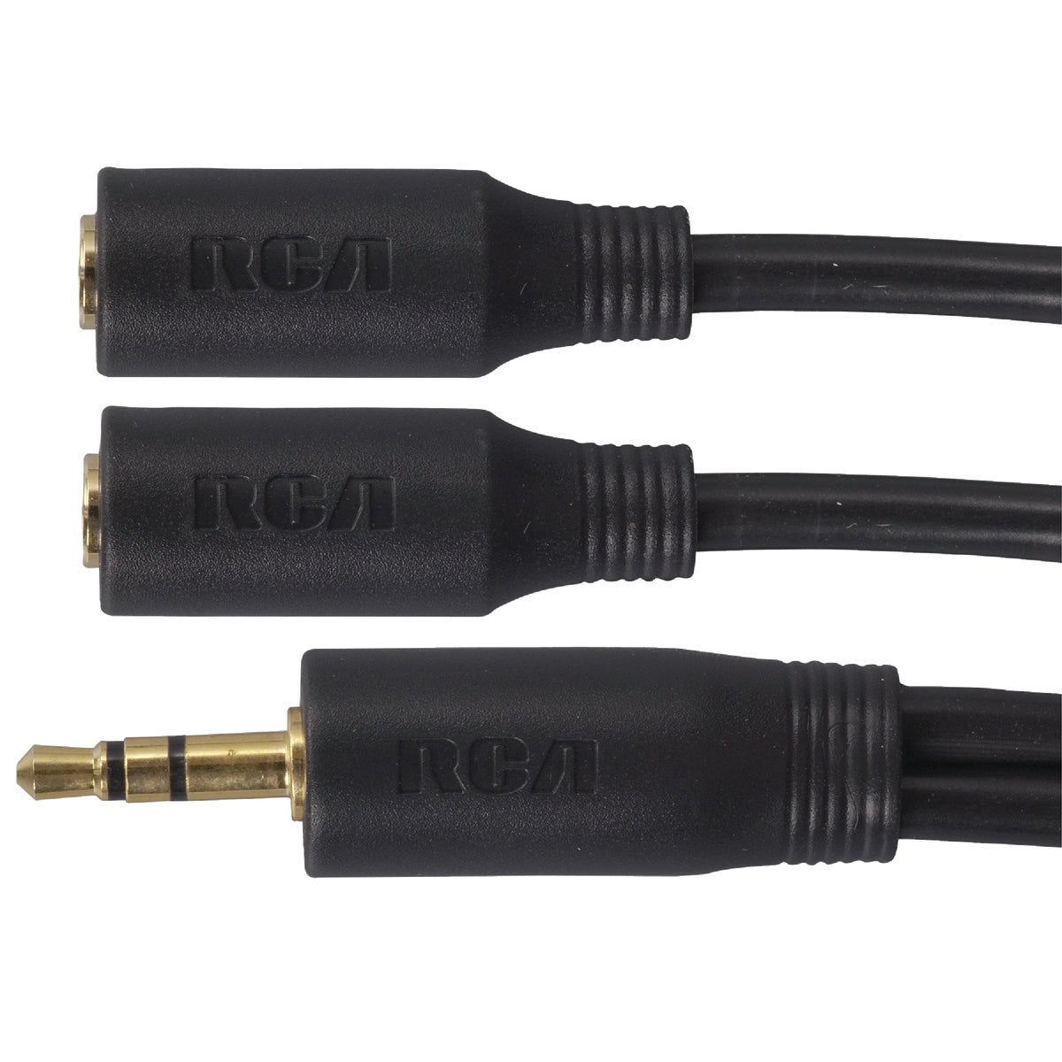 RCA 3 In. Single 3.5 mm Male Double 3.5 mm Female Y-Adapter Image 3
