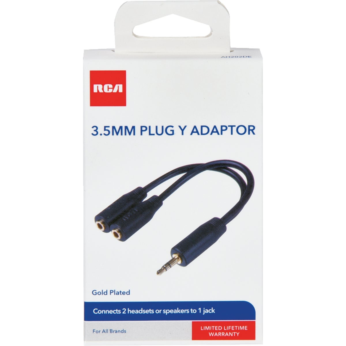 RCA 3 In. Single 3.5 mm Male Double 3.5 mm Female Y-Adapter Image 2