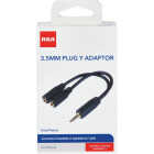 RCA 3 In. Single 3.5 mm Male Double 3.5 mm Female Y-Adapter Image 2
