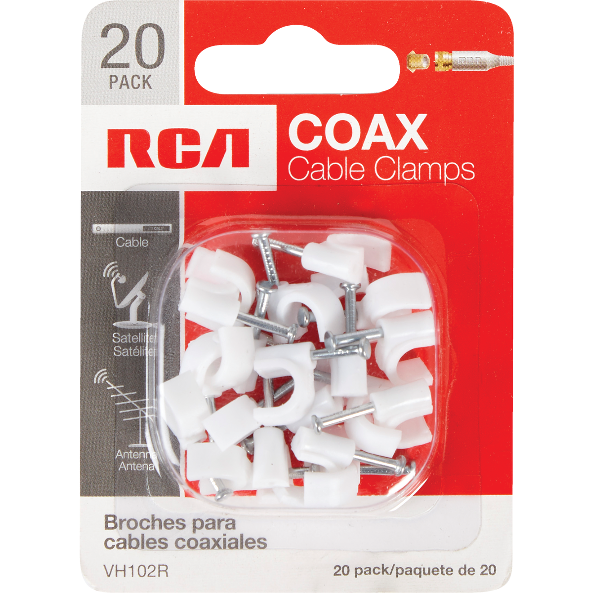 RCA White RG6 or RG59 Nail-In Coaxial Staple (20-Count) Image 2