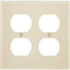 Leviton 2-Gang Smooth Plastic Outlet Wall Plate, Ivory Image 1